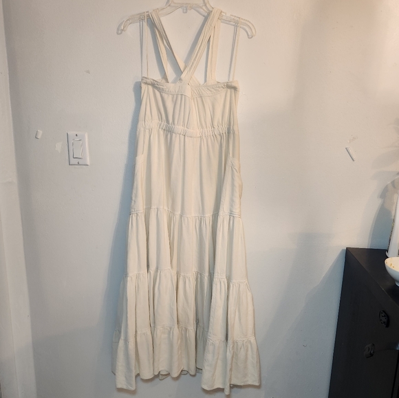 Free People Catch the Breeze Dressbiff White Size Small Linen Blend - Picture 11 of 15